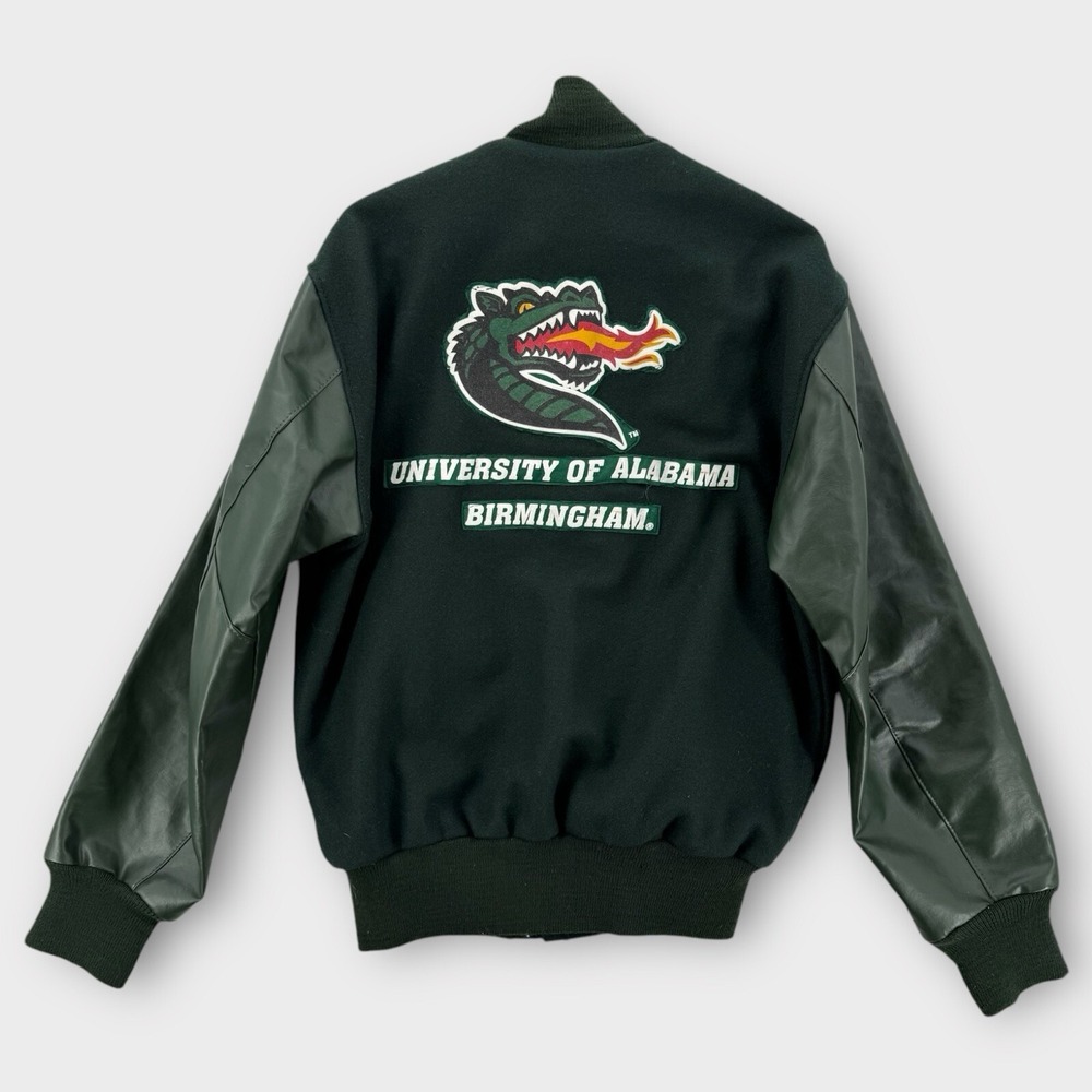 Vintage‎ 90s Delong Varsity Jacket Medium University Of Alabama Dragon Leather